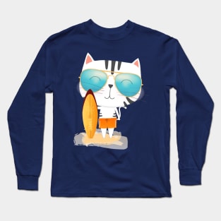 Cat Surf Long Sleeve T-Shirt